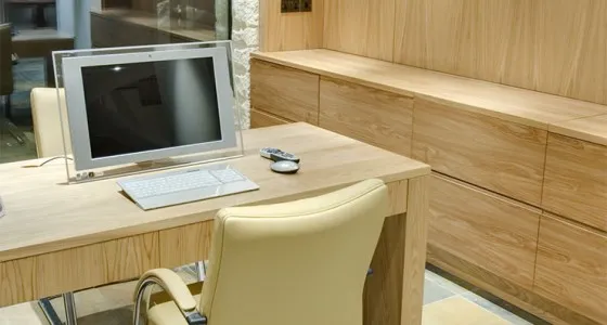 bespoke home study desk and wall storage