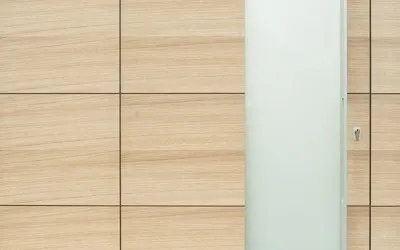 Bespoke veneer front door with glass panel