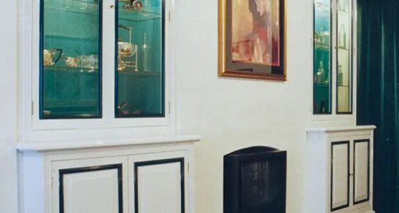 built in display cabinets