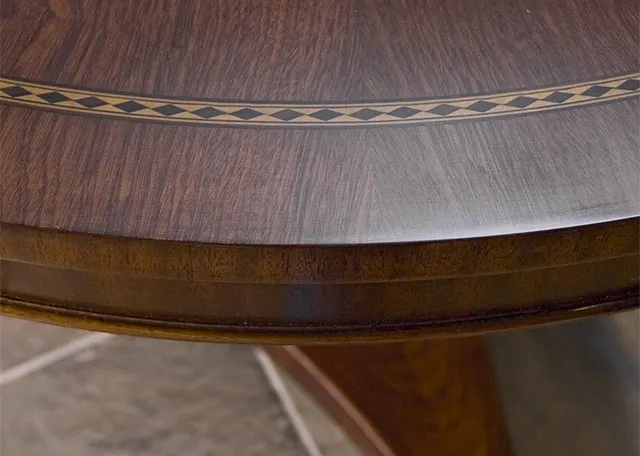 Closeup of veneer on bespoke table