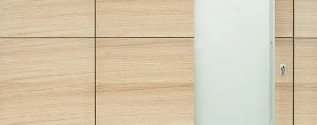 Bespoke veneer front door with glass panel