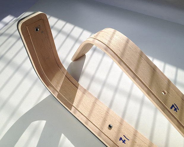 Veneer arm rests in two halfs